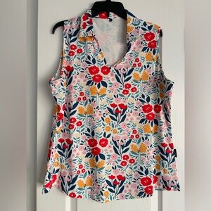 Soneven Sleeveless V Neck Quick Dry with Collar Lightweight Golf Tennis Tank Top